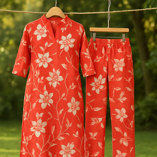 BEAUTIFUL RED FLORAL DRESS