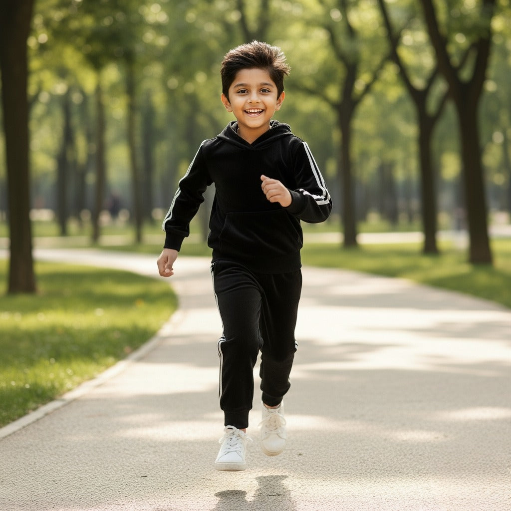 Kids Imported  Valvet Winter Dress for Boys & Girls (BLACK)