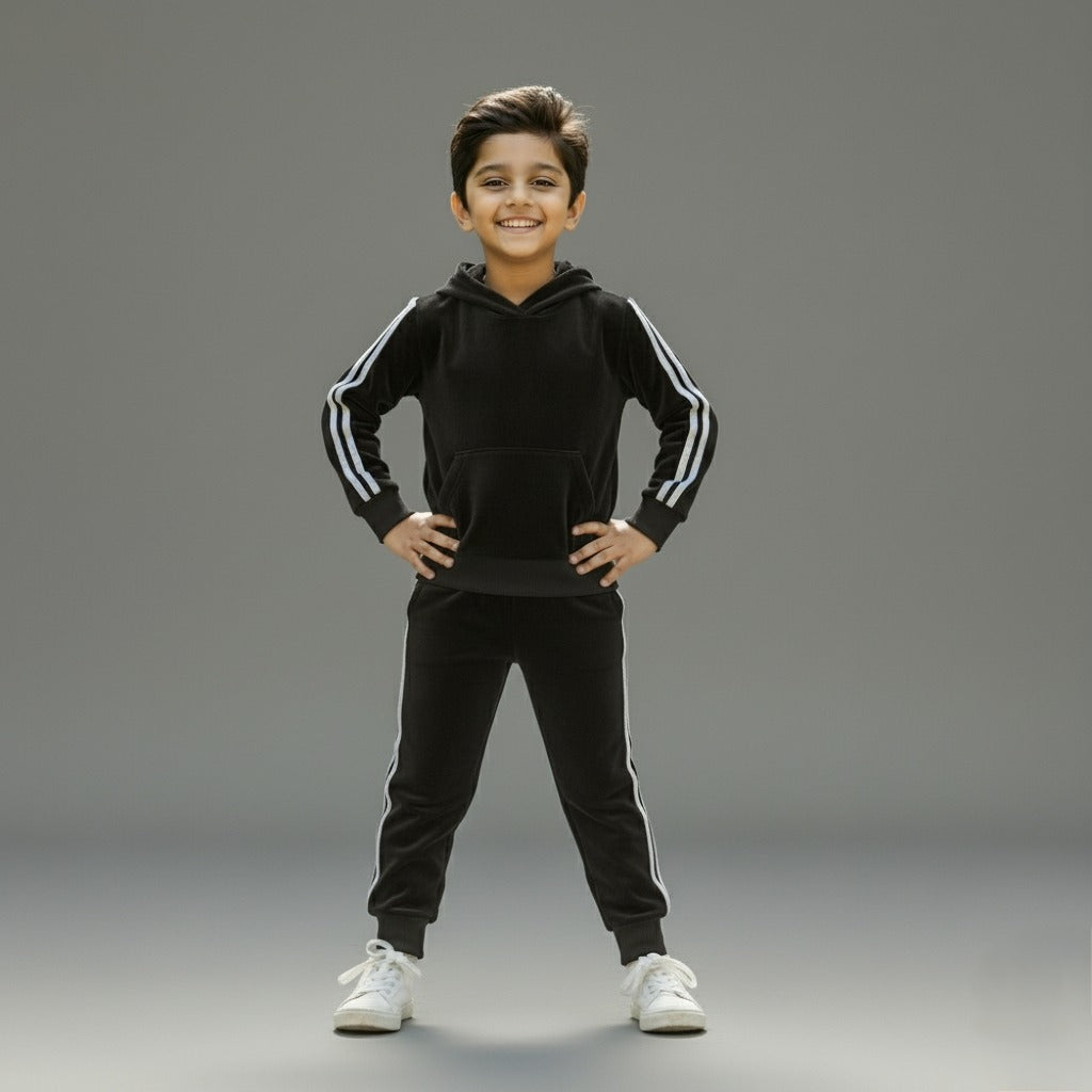 Kids Imported  Valvet Winter Dress for Boys & Girls (BLACK)