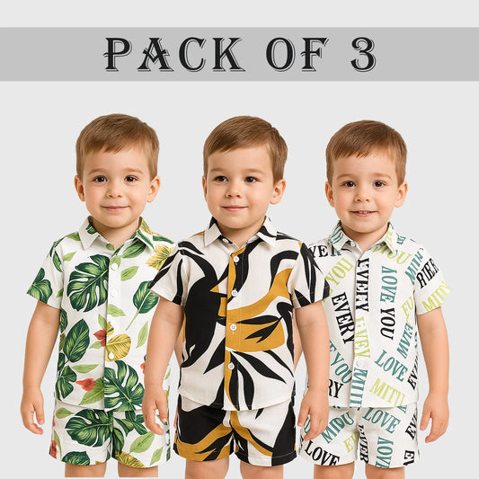 Causal Stylish Unisex Combo Short Set . ( PACK OF 3 )