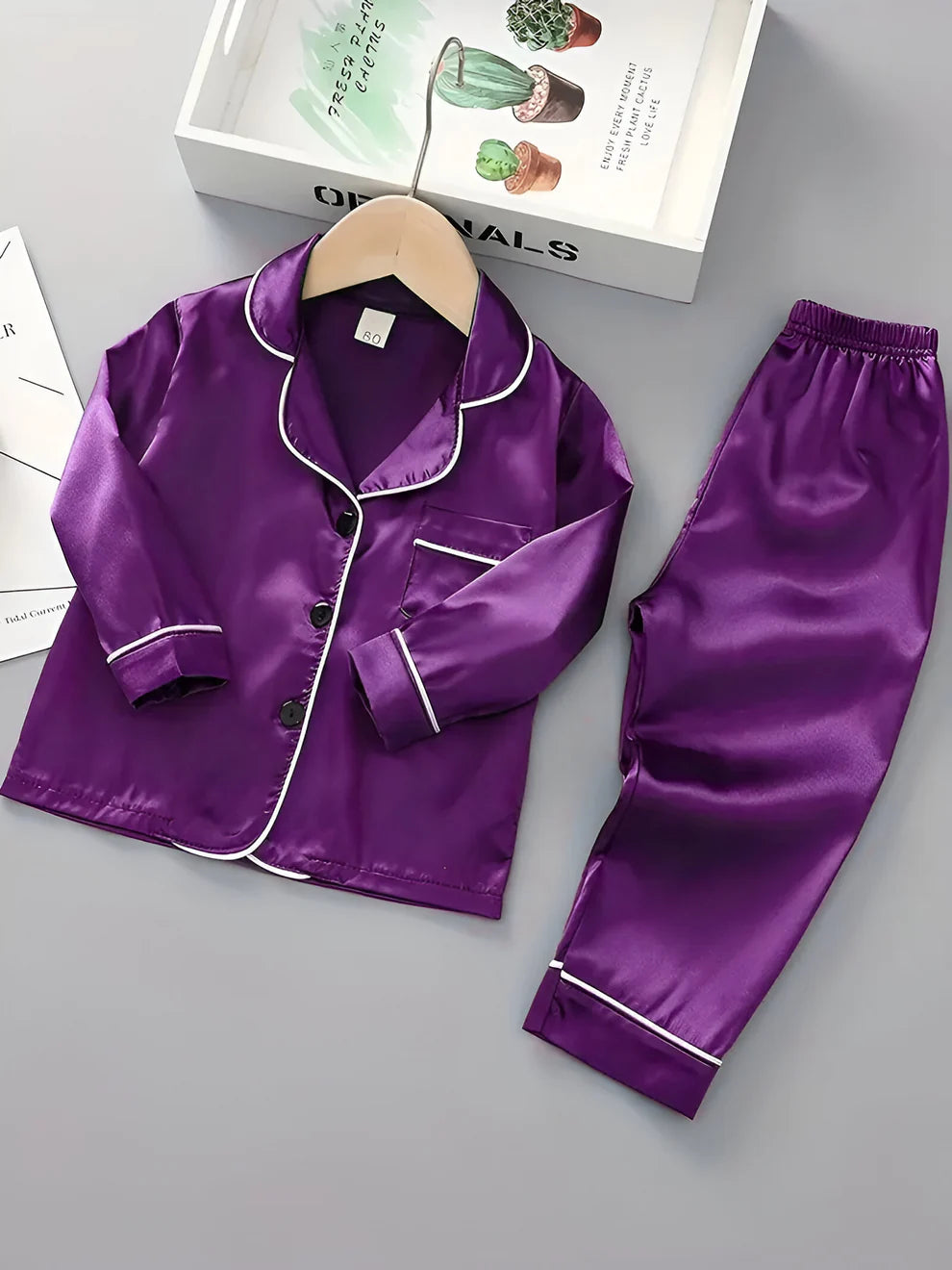 Purple Satin Co-ord Set for Boys and Girls