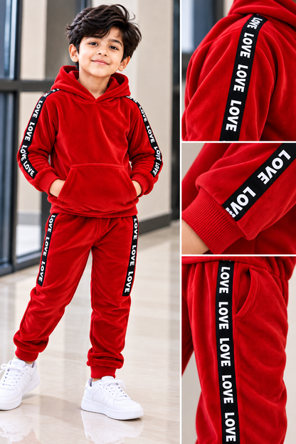 Kids Imported Winter Dress for Boys & Girls(Red love Velvet)