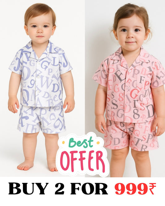 COMBO OF 2 KIDS SHORTS DRESS (PRINTED)