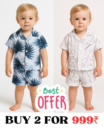 COMBO OF 2 KIDS SHORTS DRESS (PRINTED)