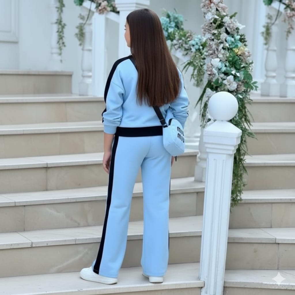 Girls Imported MIU MIU Winter Dress (SKY BLUE) BAG INCLUDED