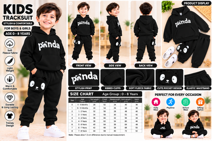 Kids Imported Winter Dress for Boys & Girls(Panda Black)
