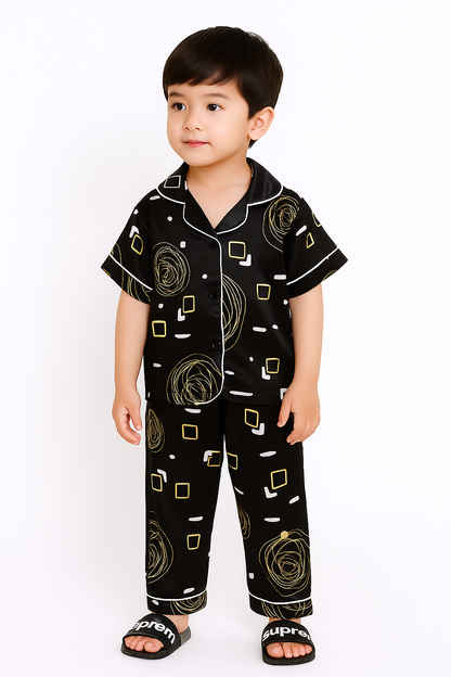 4 NIGHT SUITS COMBO FOR BOYS AND GIRLS (black skyblue+printed)