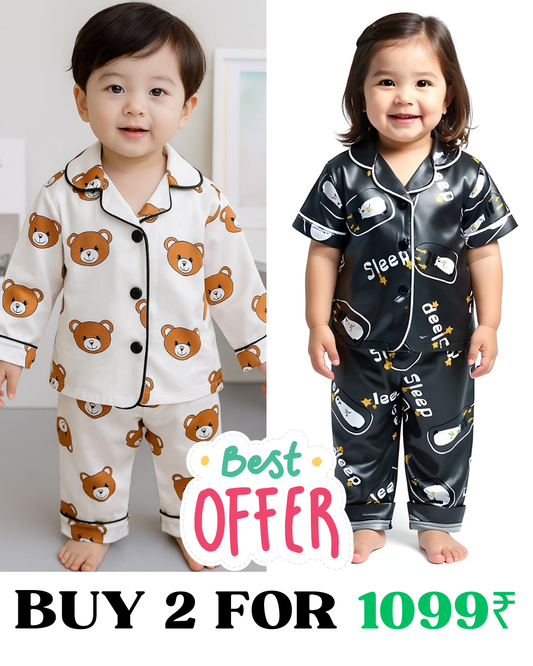 2 NIGHT SUITS COMBO FOR BOYS AND GIRLS (Printed Design)