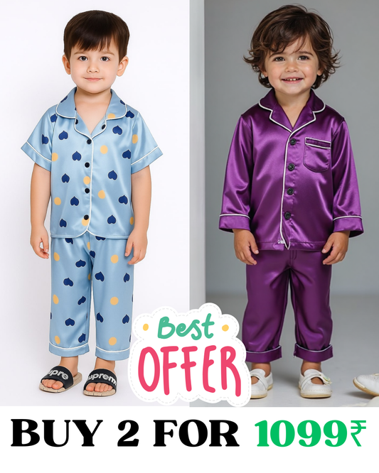 2 NIGHT SUITS COMBO FOR BOYS AND GIRLS (Printed Design)