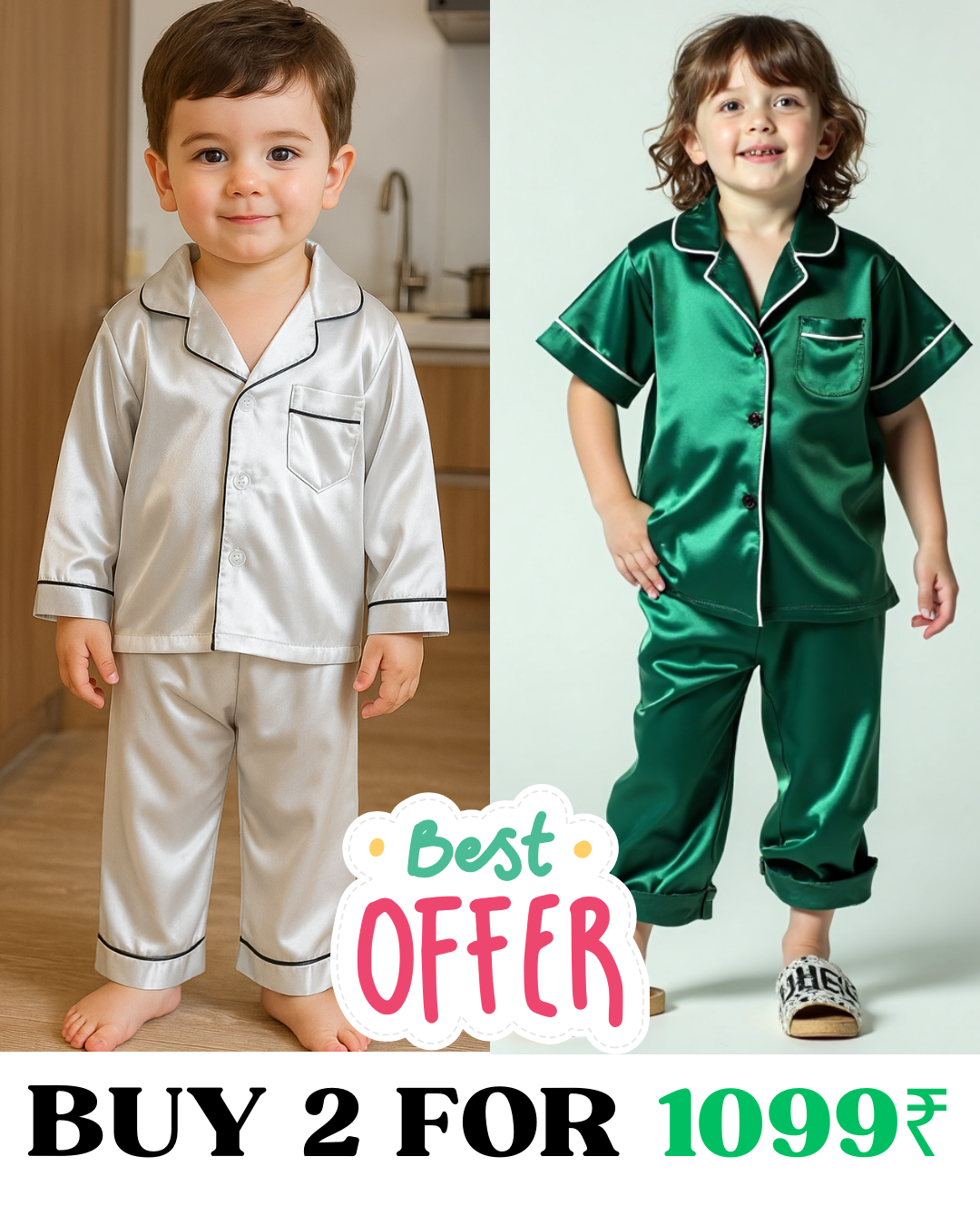 2 NIGHT SUITS COMBO FOR BOYS AND GIRLS (Printed Design)