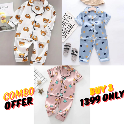 3 NIGHT SUITS COMBO FOR BOYS AND GIRLS (PrintedD) (