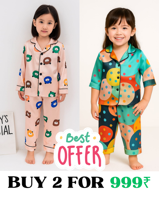 2 NIGHT SUITS COMBO FOR BOYS AND GIRLS (Printed Design)