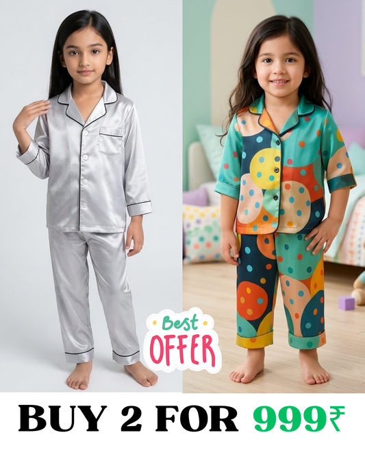 2 NIGHT SUITS COMBO FOR BOYS AND GIRLS (Printed Design)