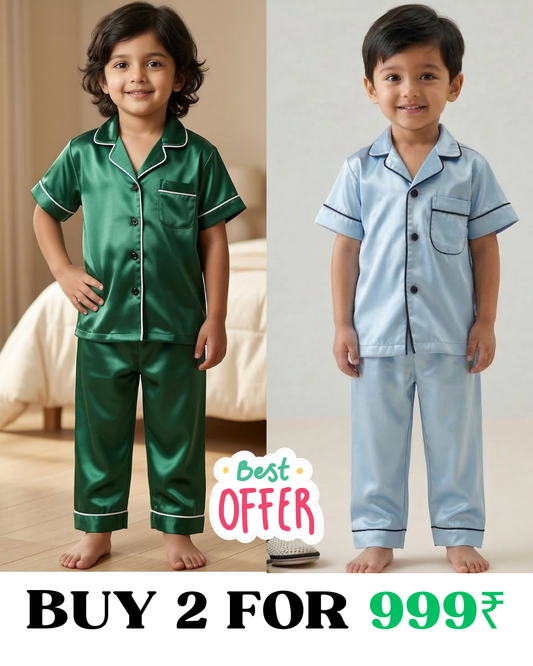 2 NIGHT SUITS COMBO FOR BOYS AND GIRLS (Printed Design)