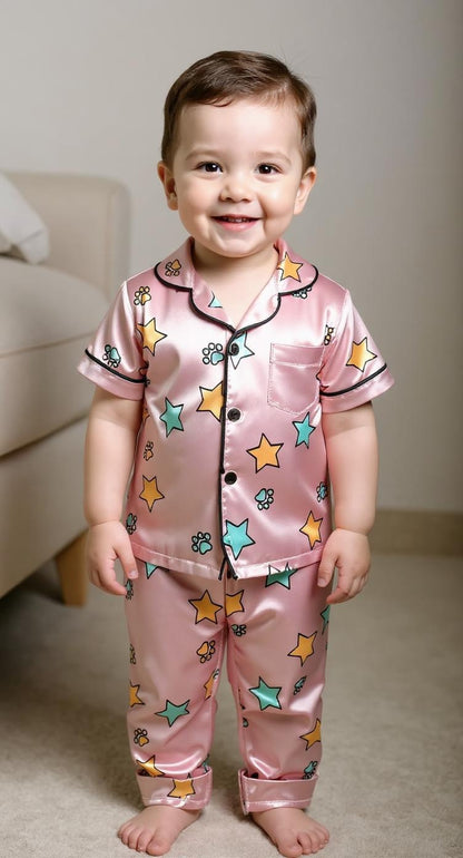 4 NIGHT SUITS COMBO FOR BOYS AND GIRLS (green+white+printed)
