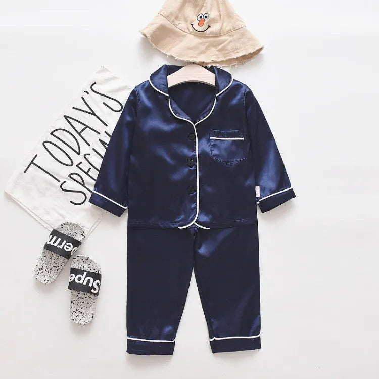 Blue Satin Co-ord Set for Boys and Girls